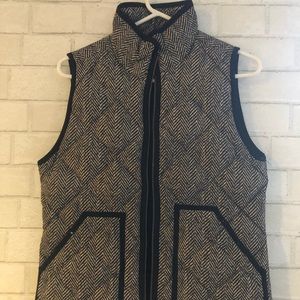 J Crew Herringbone Quilted Puffer Vest LIMITED EDITION